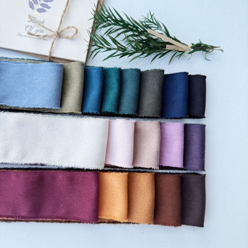 Полиестерна лента с раздърпани краища и кадифен ръб, аксесоар за коса с панделка и цвете