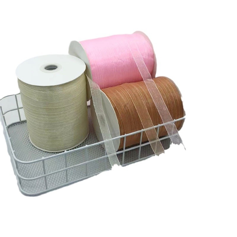 Zhe Hao Плетена с кука лента за шапка с декоративна панделка и мрежеста лента за DIY проекти и опаковане на подаръци