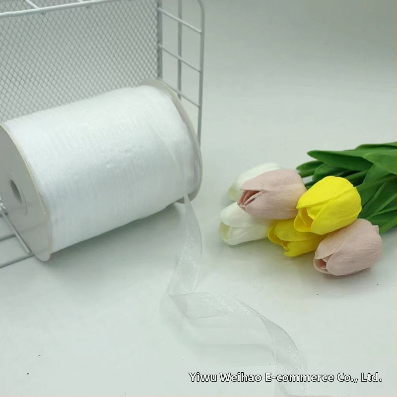 Zhe Hao adīta cepures lente ar dekoratīvu loku un gazes lentes DIY projektiem un dāvanu iesaiņošanai