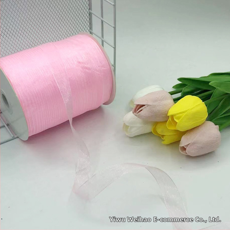 Zhe Hao adīta cepures lente ar dekoratīvu loku un gazes lentes DIY projektiem un dāvanu iesaiņošanai