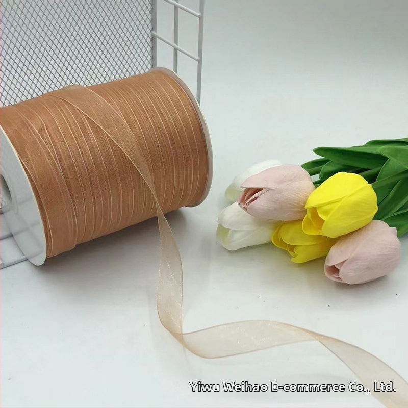 Zhe Hao adīta cepures lente ar dekoratīvu loku un gazes lentes DIY projektiem un dāvanu iesaiņošanai