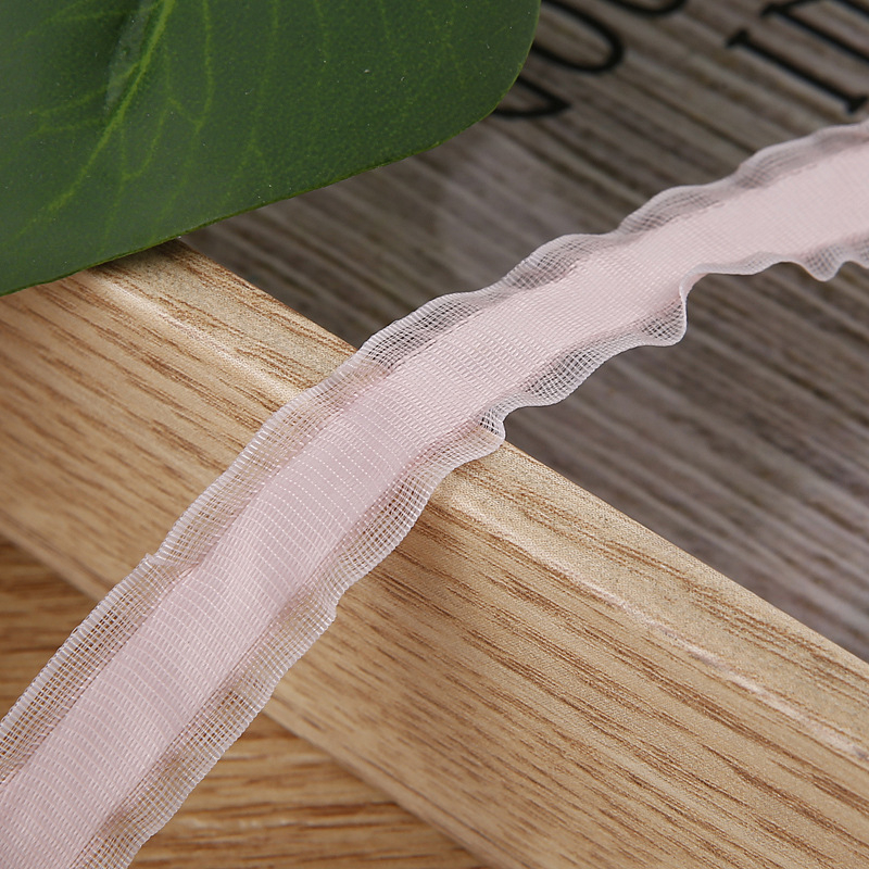 DIY аксесоар за коса с панделка: полиестерна лента с хоризонтални ивици, куха панделка за коса и лента за опаковка на букет