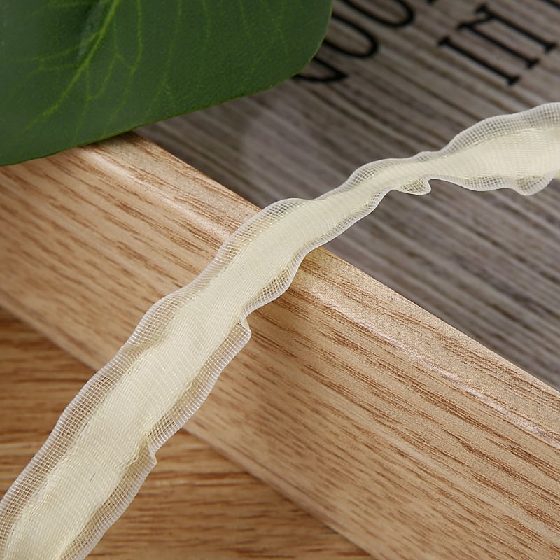 DIY аксесоар за коса с панделка: полиестерна лента с хоризонтални ивици, куха панделка за коса и лента за опаковка на букет