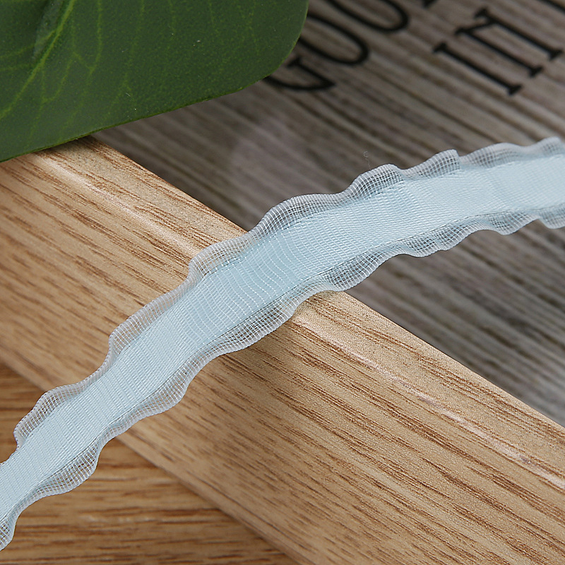 DIY аксесоар за коса с панделка: полиестерна лента с хоризонтални ивици, куха панделка за коса и лента за опаковка на букет