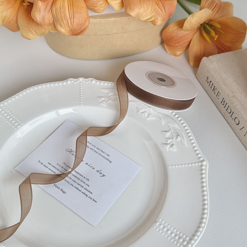 Jiefeng matinė šilkinė sniego gauze juostelė, matinė tekstūra, plaukų aksesuarai, drabužių papildymas ir dovanų įpakavimas