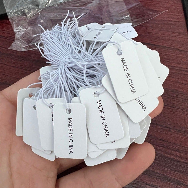 Kraft popieriaus etikete su virve, tuščia ranka rašoma etiketė, storinta įpakavimo kortelė, 100 vnt