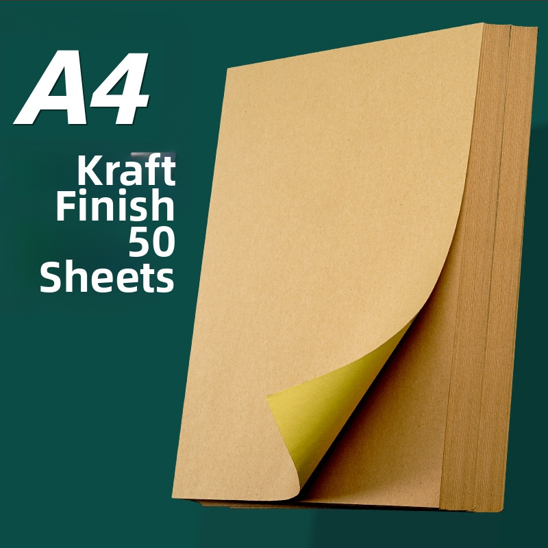 A4 lipnios etiketės iš kraft popieriaus spausdinimui su inkjet spausdintuvu, 0,14 mm storis, stačiakampio formos, modelis YX307