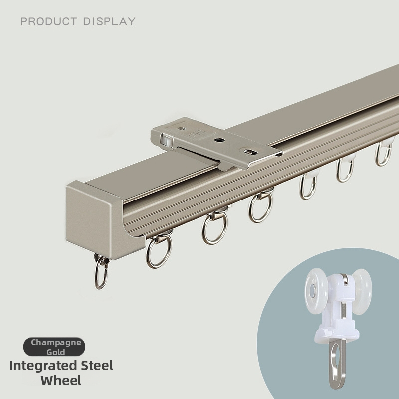Aliuminio užuolaidų bėgelis – dvigubas bėgelis, tylus slydimas, modelis JFL-F05, montavimo tipas: pakabinamas