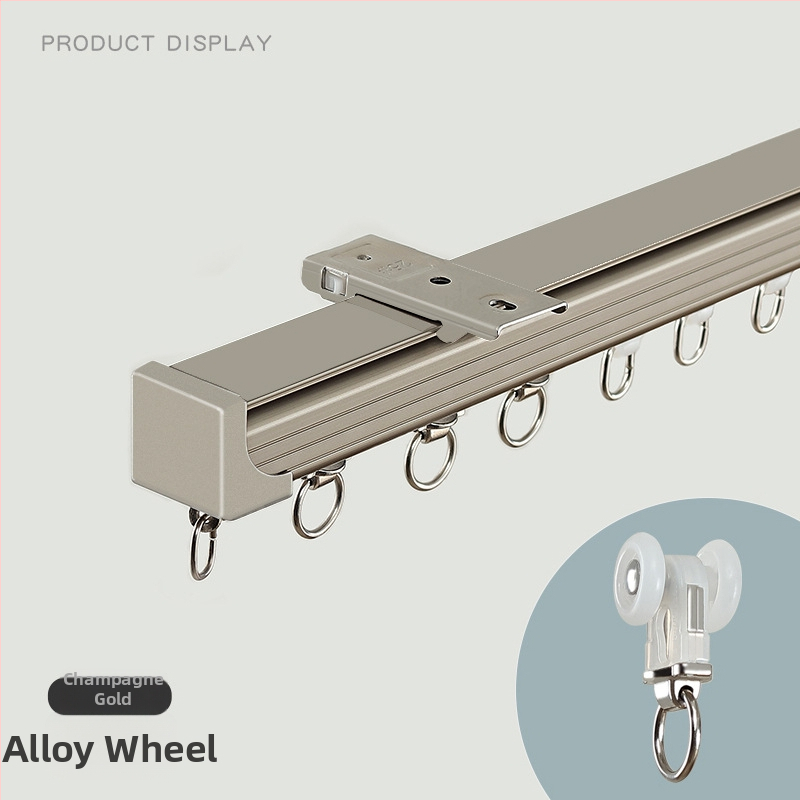 Aliuminio užuolaidų bėgelis – dvigubas bėgelis, tylus slydimas, modelis JFL-F05, montavimo tipas: pakabinamas