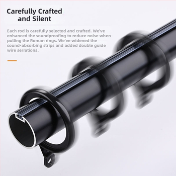 Aliuminio lydinio užuolaidų laikikliai vienguboms ir dviguboms strypams | tylus slydimo mechanizmas | modernus minimalistinis stilius | pritaikoma