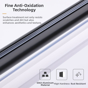 Aliuminio lydinio užuolaidų laikikliai vienguboms ir dviguboms strypams | tylus slydimo mechanizmas | modernus minimalistinis stilius | pritaikoma