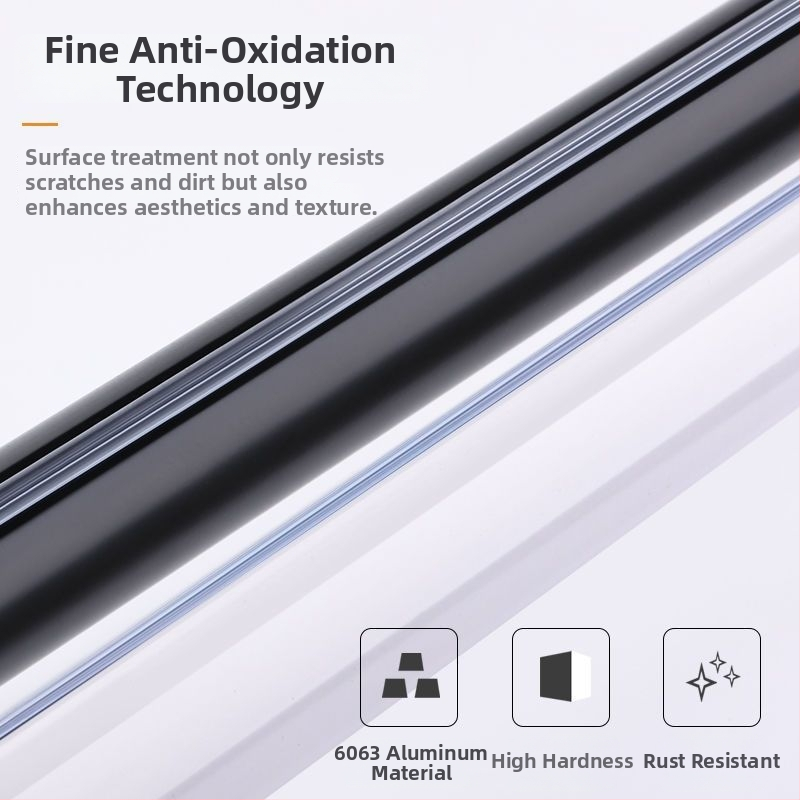 Aliuminio lydinio užuolaidų laikikliai vienguboms ir dviguboms strypams | tylus slydimo mechanizmas | modernus minimalistinis stilius | pritaikoma