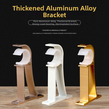 Aliuminio lydinio užuolaidų strypo laikiklis – vienam arba dviem strypams – fiksuota pagrindė – viršutinis arba šoninis montavimas