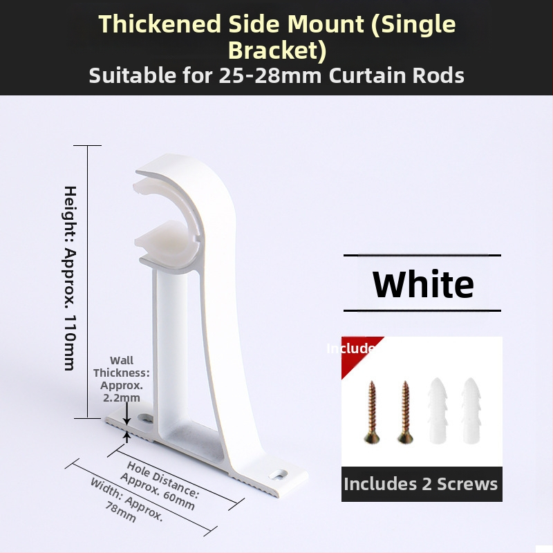 Aliuminio lydinio užuolaidų strypo laikiklis – vienam arba dviem strypams – fiksuota pagrindė – viršutinis arba šoninis montavimas