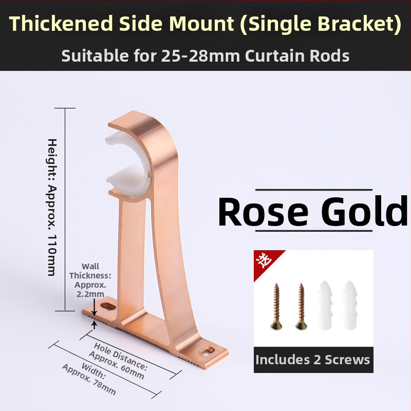 Aliuminio lydinio užuolaidų strypo laikiklis – vienam arba dviem strypams – fiksuota pagrindė – viršutinis arba šoninis montavimas