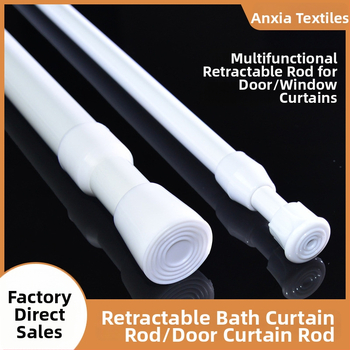 Teleskopinė plieno lazda drabužių džiovinimui, užuolaidoms ir dušo užuolaidai – įrengimas nereikalingas, šiuolaikinis minimalistinis stilius