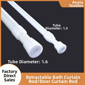 Teleskopinė plieno lazda drabužių džiovinimui, užuolaidoms ir dušo užuolaidai – įrengimas nereikalingas, šiuolaikinis minimalistinis stilius