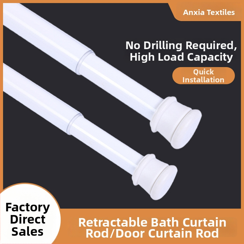 Teleskoopiline terasest varras pesu kuivamiseks, kardinaks ja dušikardina jaoks – paigalduseta, moods minimalistlik stiil