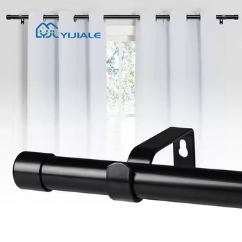 Yijiale teleskopinės užuolaidų lazdelės su aliuminio lydinio laikikliu, reguliuojamas vieno strypo laikiklis, pritaikomas dizainas