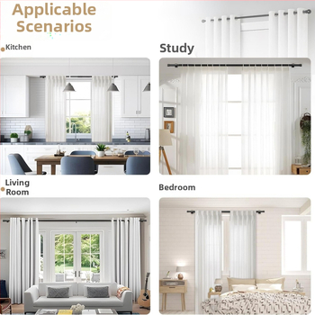 Yijiale teleskopinės užuolaidų lazdelės su aliuminio lydinio laikikliu, reguliuojamas vieno strypo laikiklis, pritaikomas dizainas