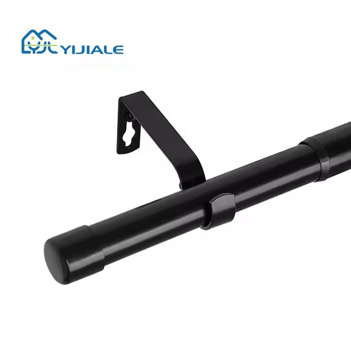 Yijiale teleskopinės užuolaidų lazdelės su aliuminio lydinio laikikliu, reguliuojamas vieno strypo laikiklis, pritaikomas dizainas