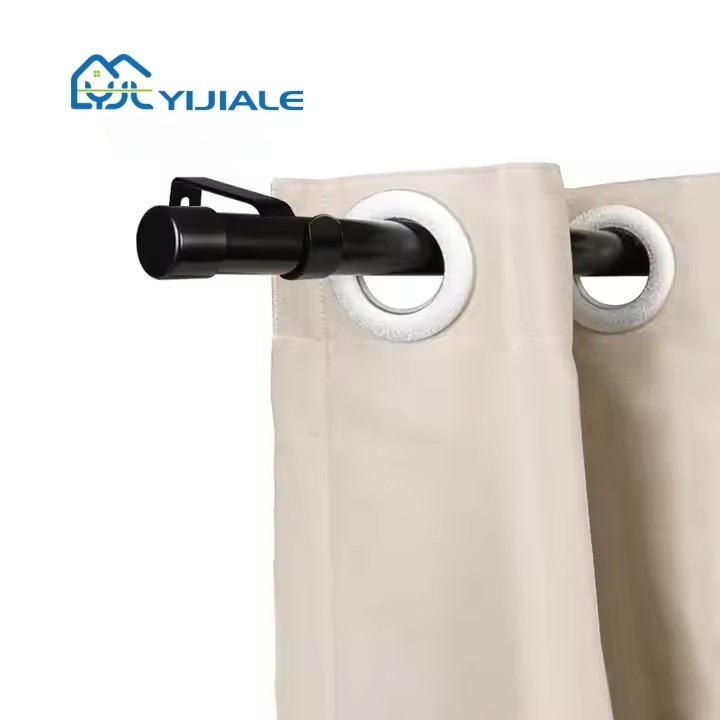 Yijiale teleskopinės užuolaidų lazdelės su aliuminio lydinio laikikliu, reguliuojamas vieno strypo laikiklis, pritaikomas dizainas