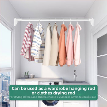 Teleskopinė drabužių lazda be gręžimo – nerūdijančio plieno, ištraukiama, skirta miegamajam ir voniai, paprastas montavimas