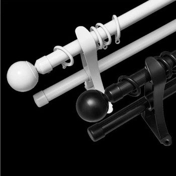 Персонализирана алуминиева карнизна пръчка за завеси, римски тип, кръгла глава, модерен френски стил, единична или двойна пръчка