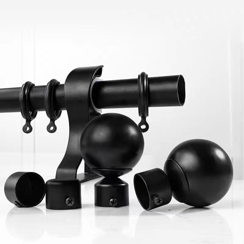 Персонализирана алуминиева карнизна пръчка за завеси, римски тип, кръгла глава, модерен френски стил, единична или двойна пръчка