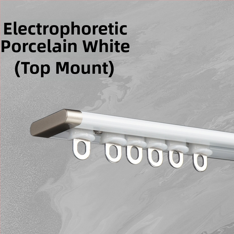 WR676 Завесен трек за прозорец с ъгъл и спалня, Алуминиева сплав, Горна монтаж, Тих и гладък прав водач