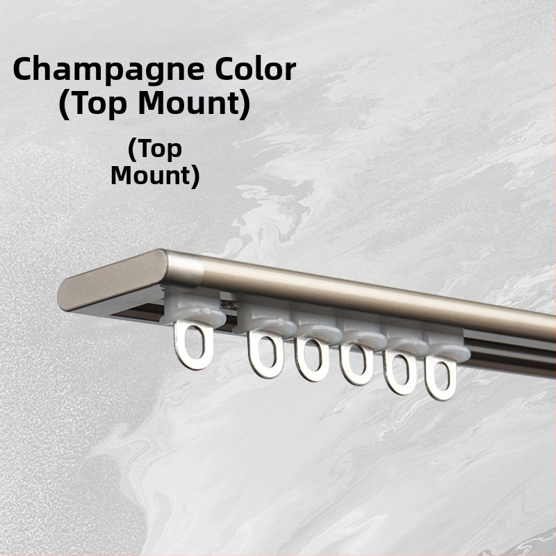 WR676 Завесен трек за прозорец с ъгъл и спалня, Алуминиева сплав, Горна монтаж, Тих и гладък прав водач