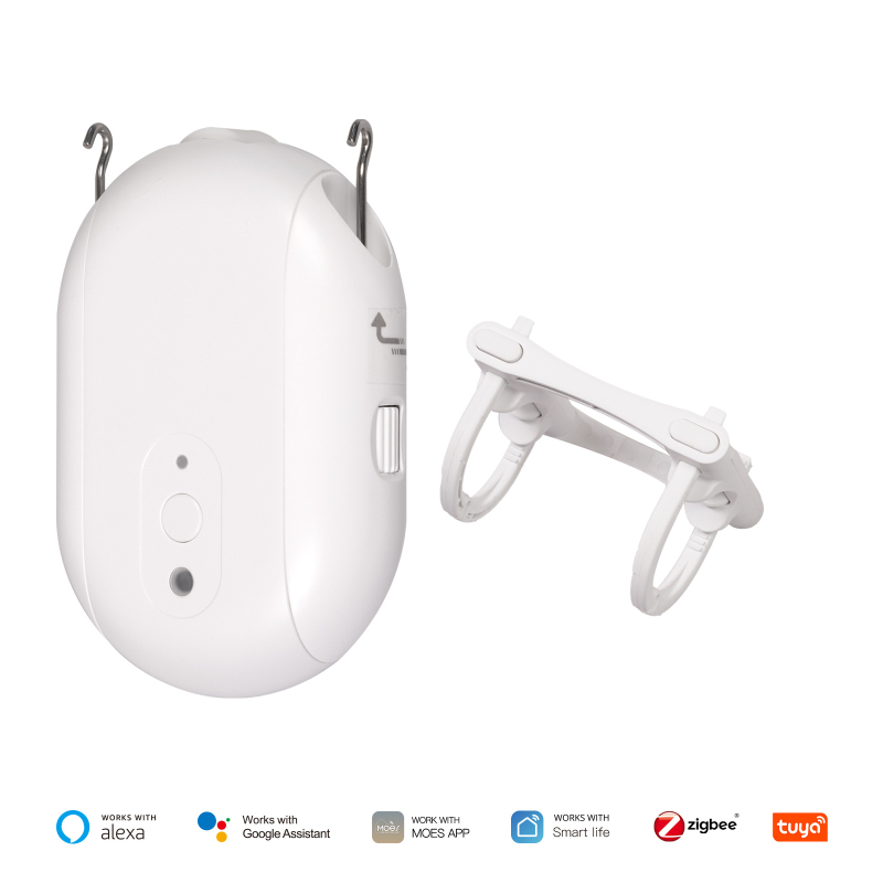 Bluetooth užuolaidų robotas su nuotolinio laikmačio planavimu ir balso kontrole, USB maitinimas 5V 1A, nominalus įtampa 3,7V, ličio baterija, suderinamas su Romos lazda, U formos lazda ir pramonine bėgele