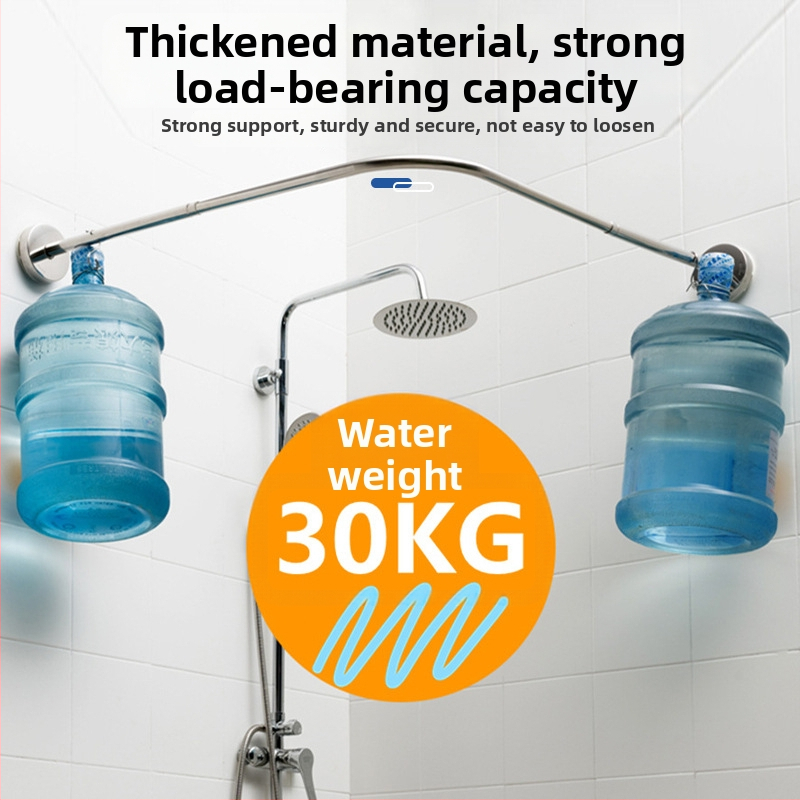 Pus-U formas dušas aizkars stabs no nerūsējošā tērauda, nepieciešams urbšanas darbs, vannas istabai, mūsdienīgs stils