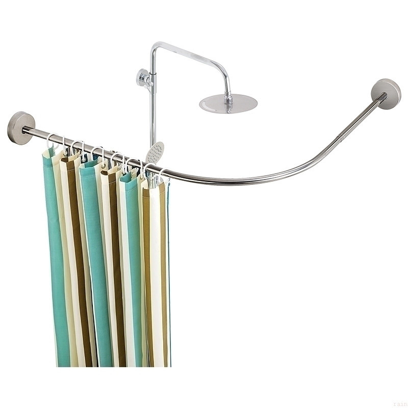 Pus-U formos dušo užuolaidos lazda iš nerūdijančio plieno, reikalauja gręžimo, voniai, šiuolaikinis stilius