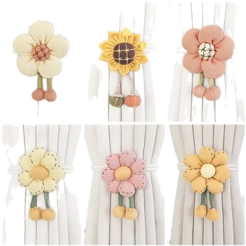 Връзка за завеси с цветна украса, връзки за мрежести завеси и заключваща закопчалка за съхранение