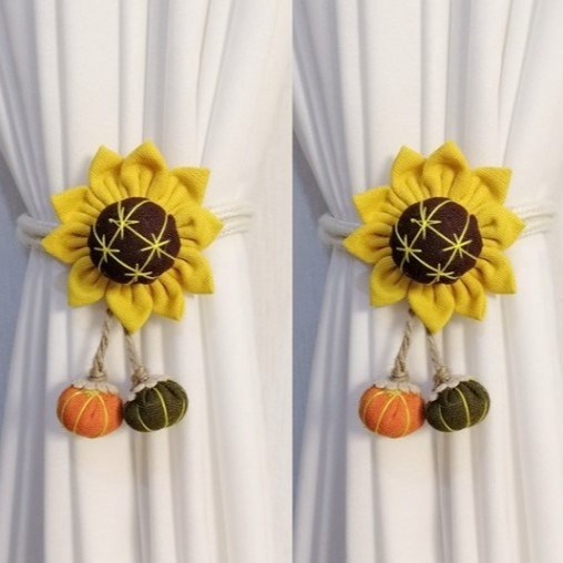 Връзка за завеси с цветна украса, връзки за мрежести завеси и заключваща закопчалка за съхранение