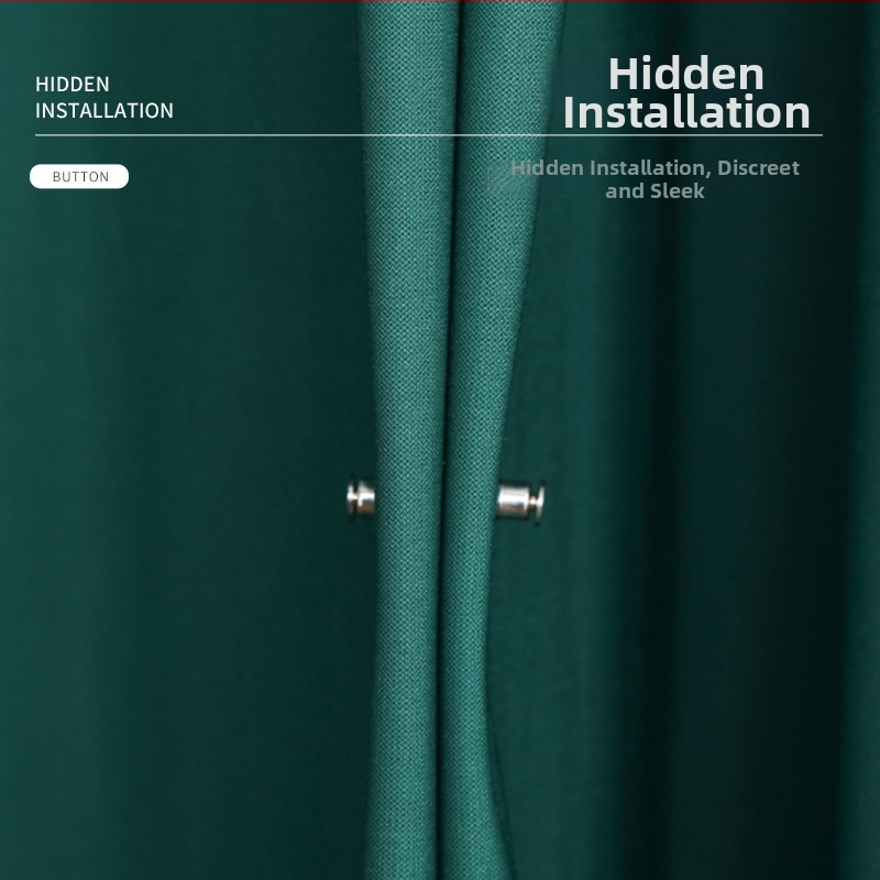 Aizkaru skava ar spēcīgu magnētisku pievilkšanu, atkārtoti lietojama alumīnija sakausējums, noņemams magnētisks aizvērums, novērš gaismas noplūdi