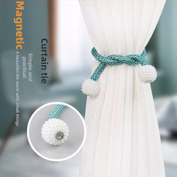 Perlų magnetiniai užuolaidų segtukai, audinys, modernus minimalistinis stilius, be gręžimo