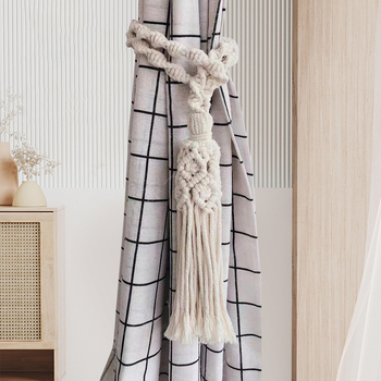 Jiuli Curea pentru perdea – stil Boem, sfoară țesută manual din bumbac și in, design modern minimalist, personalizabil