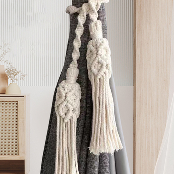 Jiuli Curea pentru perdea – stil Boem, sfoară țesută manual din bumbac și in, design modern minimalist, personalizabil