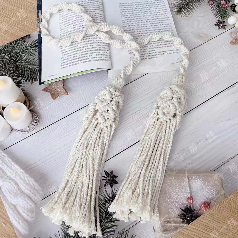 Jiuli Curea pentru perdea – stil Boem, sfoară țesută manual din bumbac și in, design modern minimalist, personalizabil