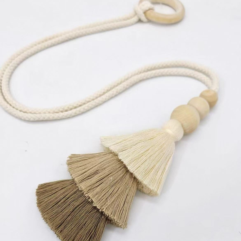 Legături pentru perdea cu șnur cu ciucuri reglabil, Cataramă, Guanrui, din bumbac și in