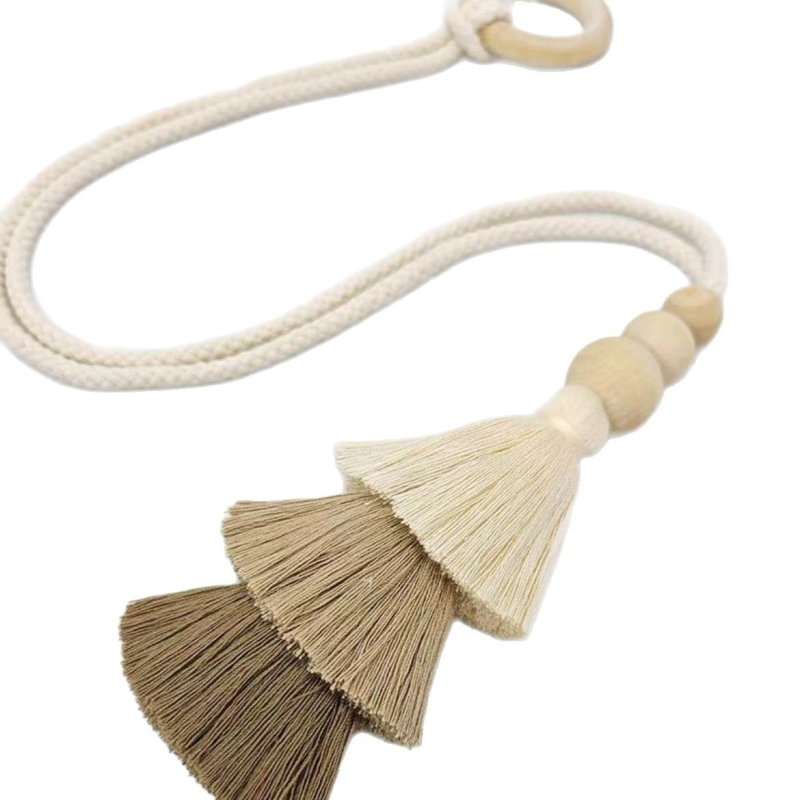 Legături pentru perdea cu șnur cu ciucuri reglabil, Cataramă, Guanrui, din bumbac și in