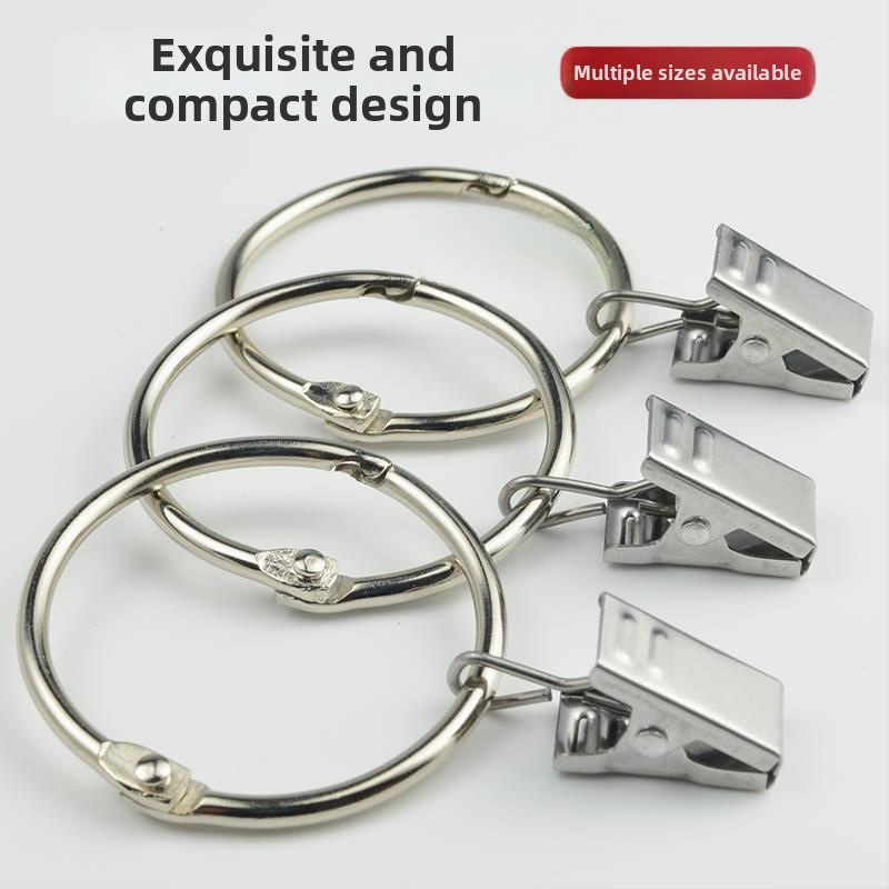 Užuolaidų žiedas su klipu ir sagtimi dušo užuolaidoms, romėnų stilius, šiuolaikinis minimalistinis dizainas