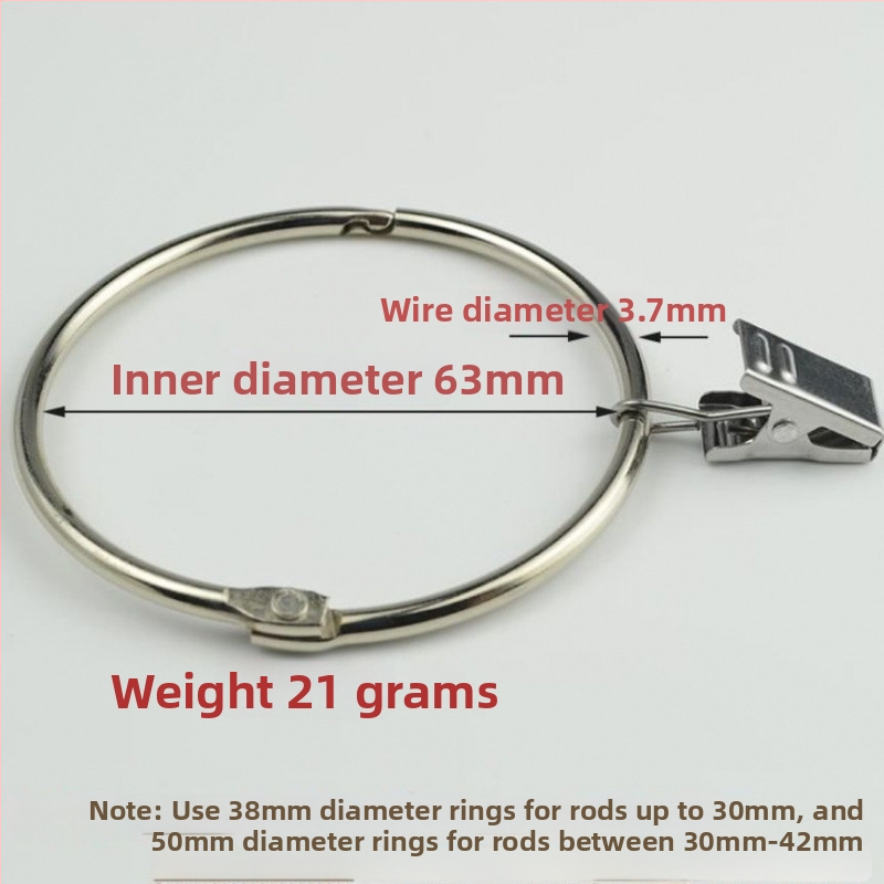 Užuolaidų žiedas su klipu ir sagtimi dušo užuolaidoms, romėnų stilius, šiuolaikinis minimalistinis dizainas