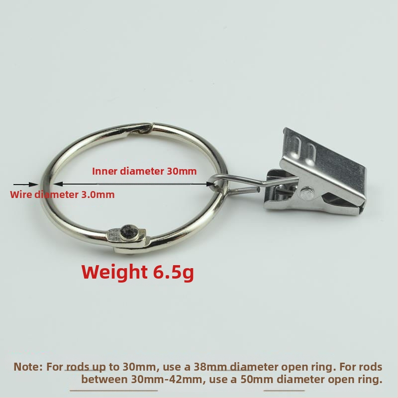 Užuolaidų žiedas su klipu ir sagtimi dušo užuolaidoms, romėnų stilius, šiuolaikinis minimalistinis dizainas