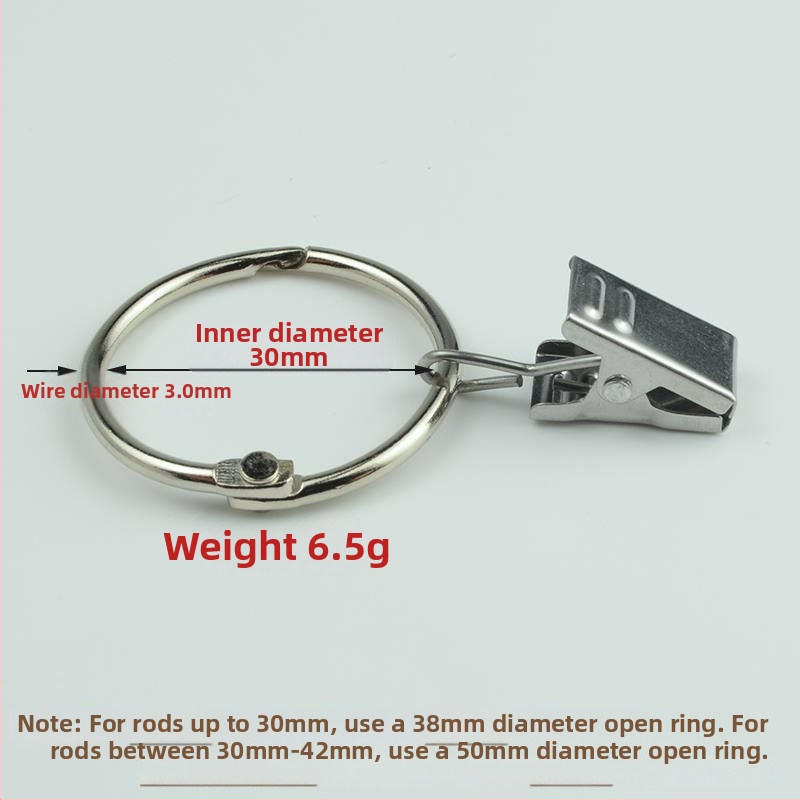 Užuolaidų žiedas su klipu ir sagtimi dušo užuolaidoms, romėnų stilius, šiuolaikinis minimalistinis dizainas