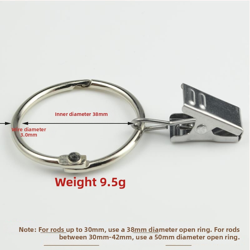 Užuolaidų žiedas su klipu ir sagtimi dušo užuolaidoms, romėnų stilius, šiuolaikinis minimalistinis dizainas