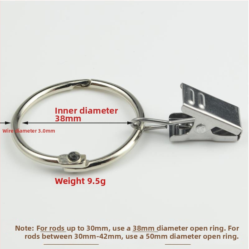 Užuolaidų žiedas su klipu ir sagtimi dušo užuolaidoms, romėnų stilius, šiuolaikinis minimalistinis dizainas