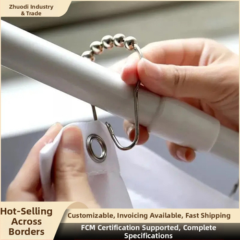 Nerūdijančio plieno dušo užuolaidų žiedas, moliūgo formos metalo žiedas su kamuole, tinka lovos ir durų užuolaidoms